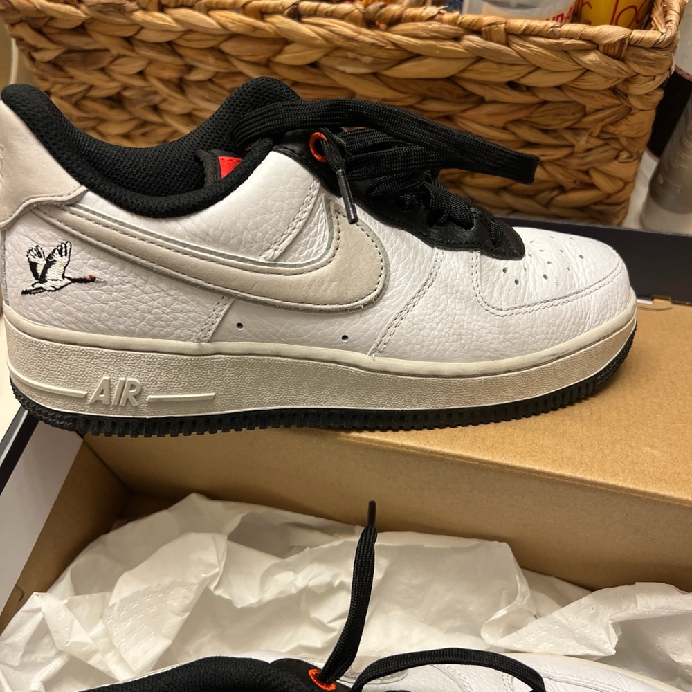 Nike White and Black Sneakers with Unique Design